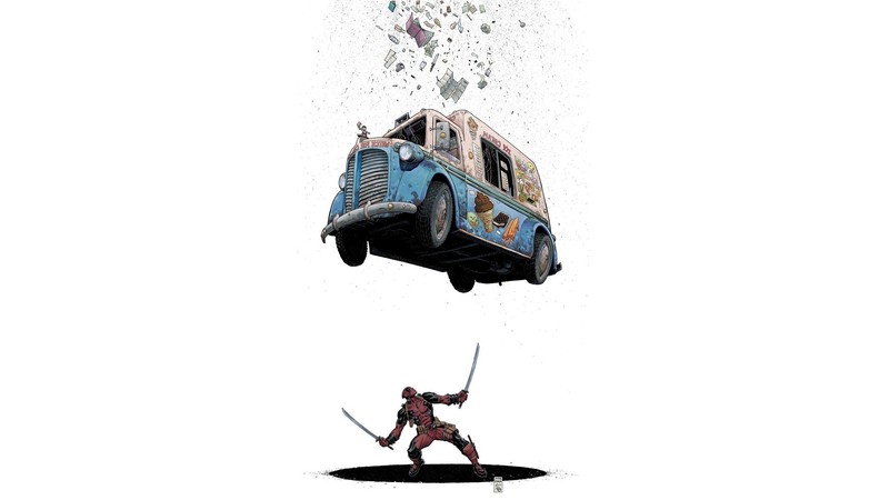 Deadpool, car, vehicle, white background