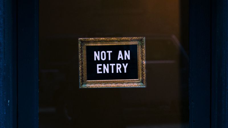 door, inscription, plate, sign, 4k