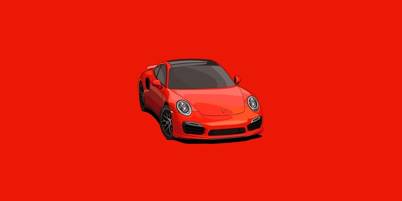 red background, simple background, car, vehicle, artwork, Porsche
