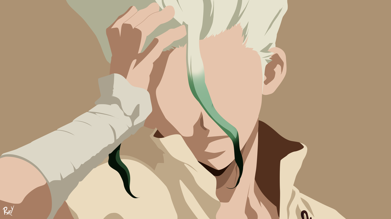 anime, anime boys, Dr. Stone, Senkuu Ishigami, minimalism