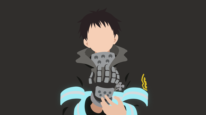 Shinra "Devil" Kusakabe, Shinra Kusakabe, simple background, minimalism, anime, anime boys, Enen no Shouboutai