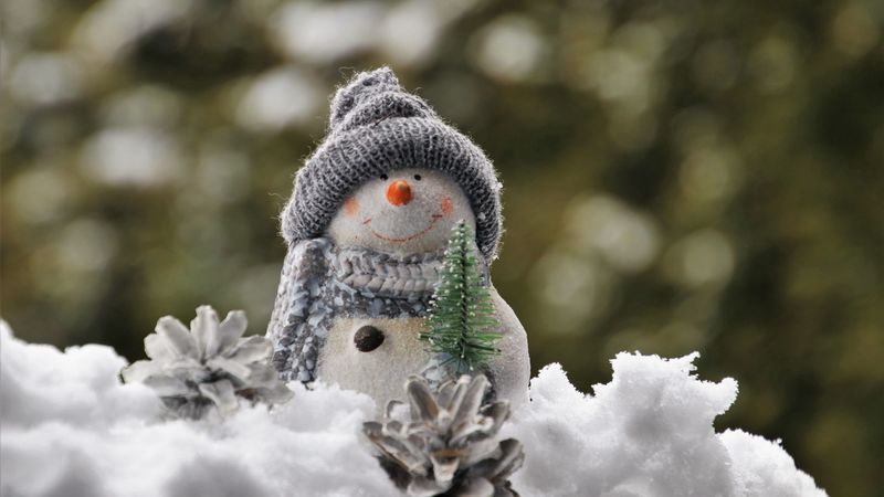 snowman, snow, figurine, toy, new year, christmas, 4k