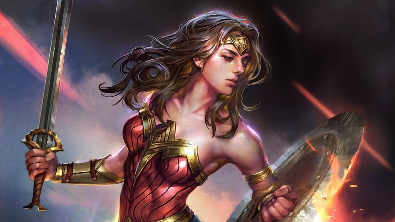 science fiction, digital art, concept art, artwork, futuristic, fantasy art, fan art, 3D, CGI, women, fantasy girl, warrior, Wonder Woman, DC Comics