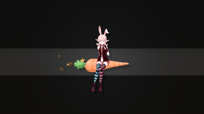 anime girls, carrot, bunny ears, Elfs, pixelated, pixel art, Monster Girl Island: Prologue