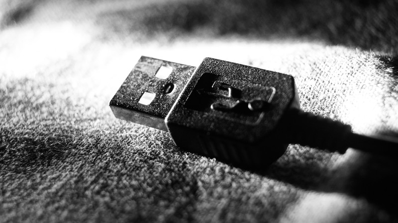 USB, monochrome, macro