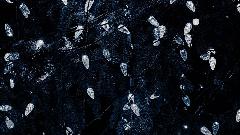 garland, decoration, christmas, new year, dark, 4k