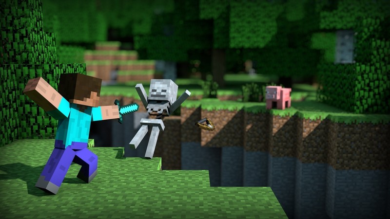 Minecraft, video games, PC gaming, Java, sword, pigs