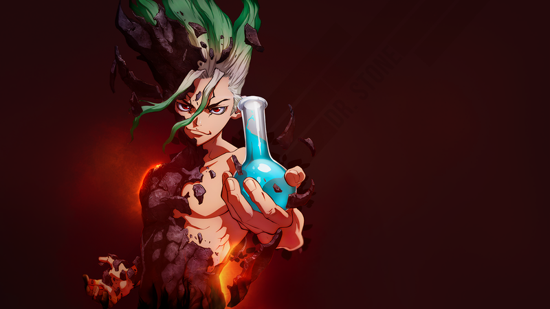 Dr. Stone, anime, flask, Senkuu Ishigami