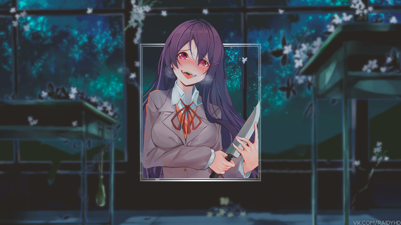 anime, anime girls, picture-in-picture, Doki Doki Literature Club, Yuri (Doki Doki Literature Club)