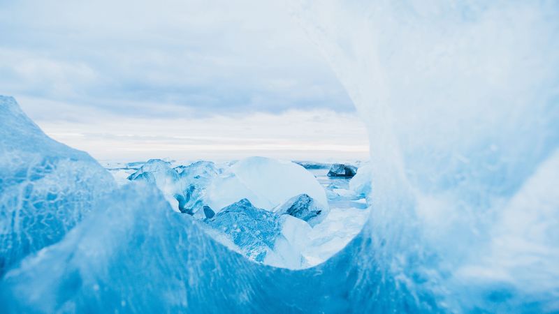 ice, ice floes, macro surface, 4k