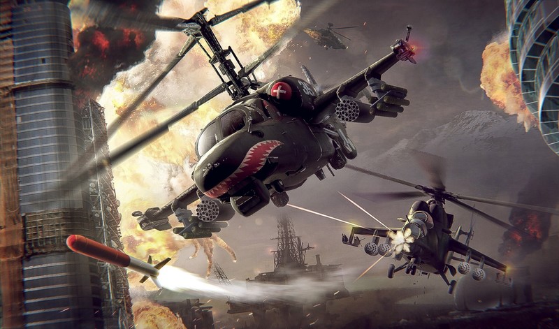 artwork, military aircraft, aircraft, vehicle, helicopter, AH-64 Apache, kamov ka-52, Mi- 24