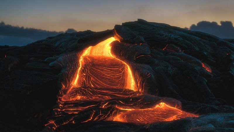 volcano, lava, fiery, melting, 4k