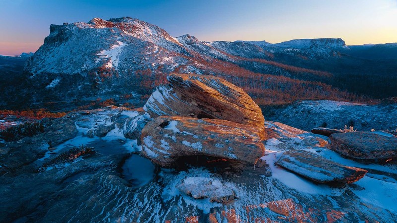 Tasmania, landscape, rock, nature, mountains, snow, winter
