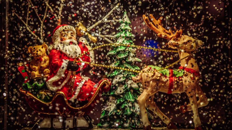santa claus, new year, christmas, toys, figurine, 4k