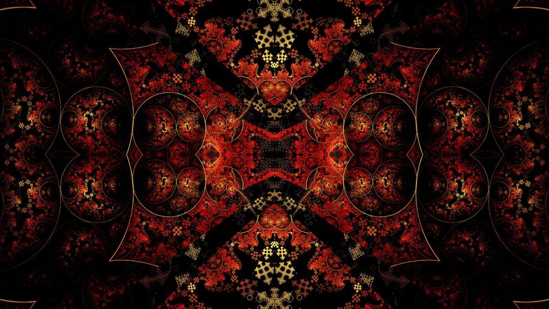 kaleidoscope, pattern, dark, 4k