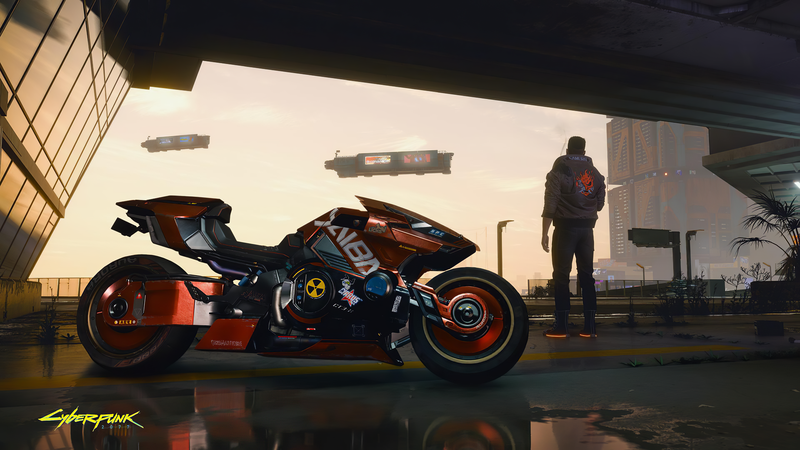 Cyberpunk 2077, video games, motorcycle, cyberpunk, futuristic, vehicle, reflection