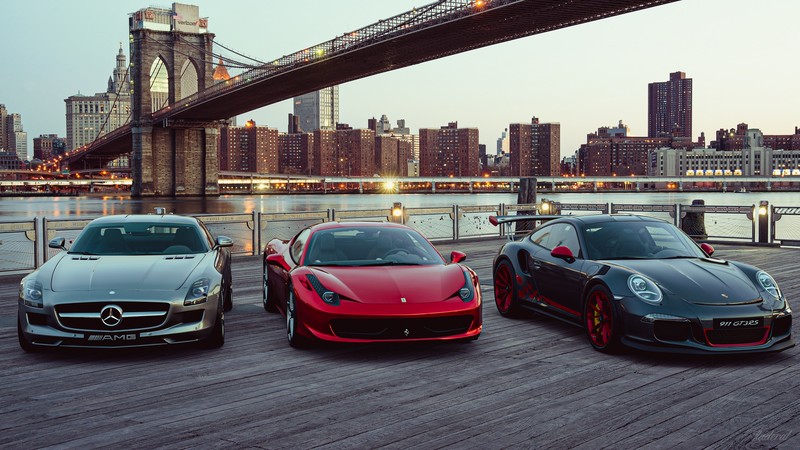 Top Gear, East Coast Road Trip, Porsche, Porsche 911 GT3 RS, Mercedes SLS, Mercedes SLS AMG, Ferrari, Ferrari 458, 458 italia, Brooklyn Bridge, New York City, roadtrip, PlayStation, PlayStation 4, Gran Turismo Sport