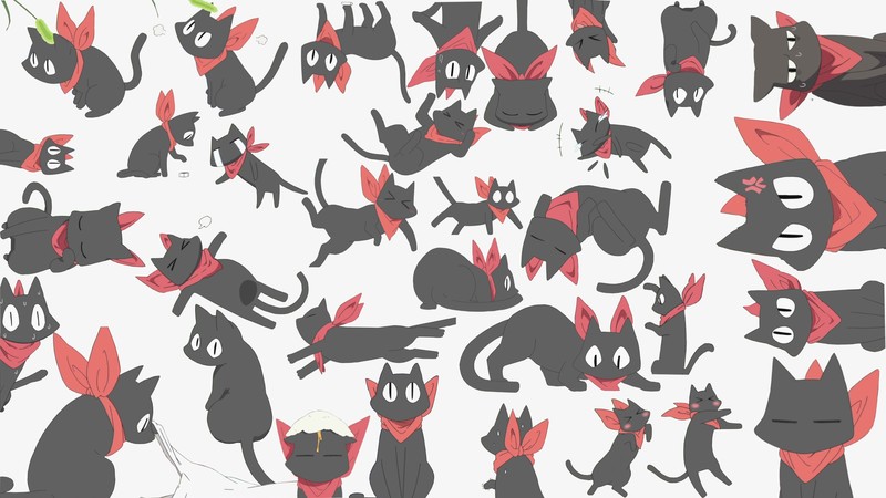 Nichijou, Kyoto anime, anime, cats, animals, collage