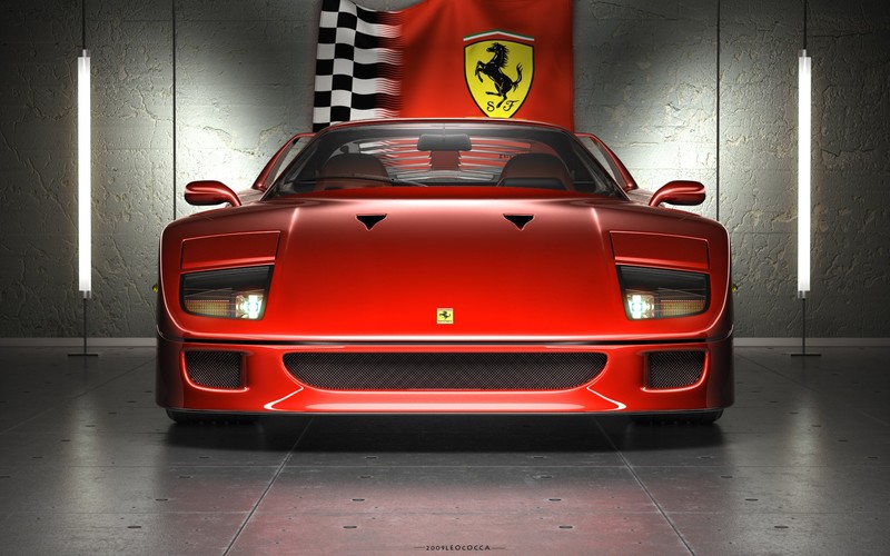 red cars, car, vehicle, Ferrari, pop-up headlights, frontal view, Ferrari F40