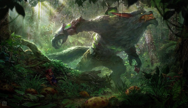 Warwick, League of Legends, PC gaming, creature, fantasy art