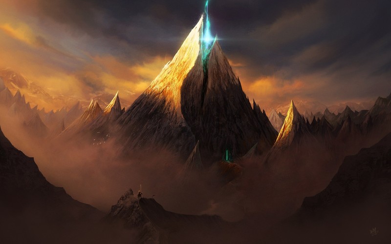 artwork, fantasy art, mountains