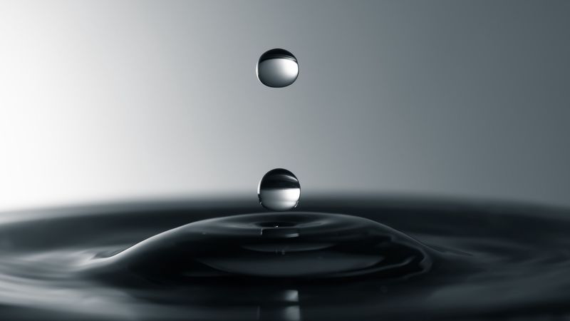 bubbles, drops, liquid, minimalism, macro, gray, 4k
