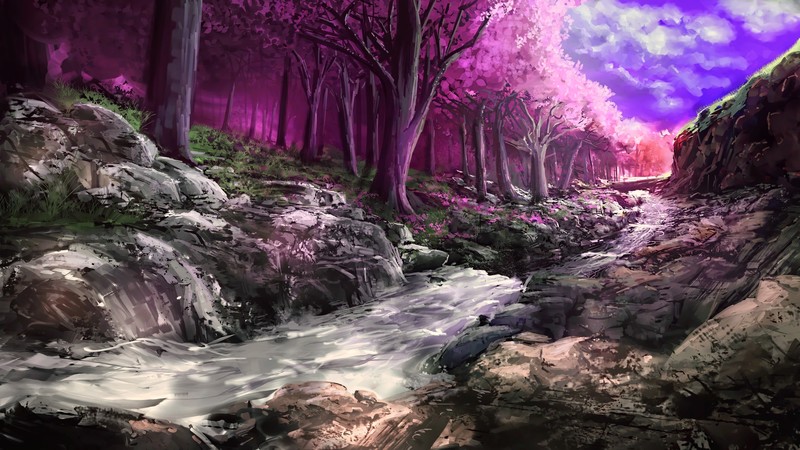 digital art, concept art, artwork, fantasy art, fan art, painting, science fiction, trees, forest
