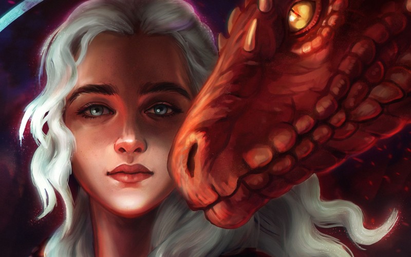 Daenerys Targaryen, dragon, Game of Thrones, artwork