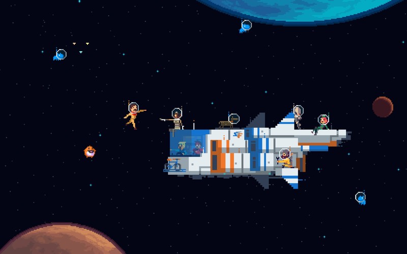 pixel art, pixels, space, planet, astronaut, spaceship, artwork, 16-bit