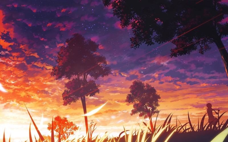 sunset, digital, digital art, artwork