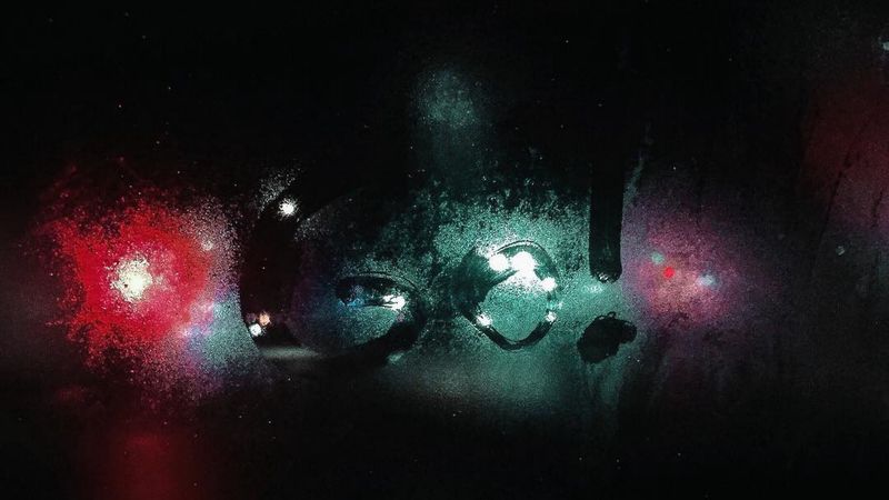 glass, inscription, misted, dark, 4k