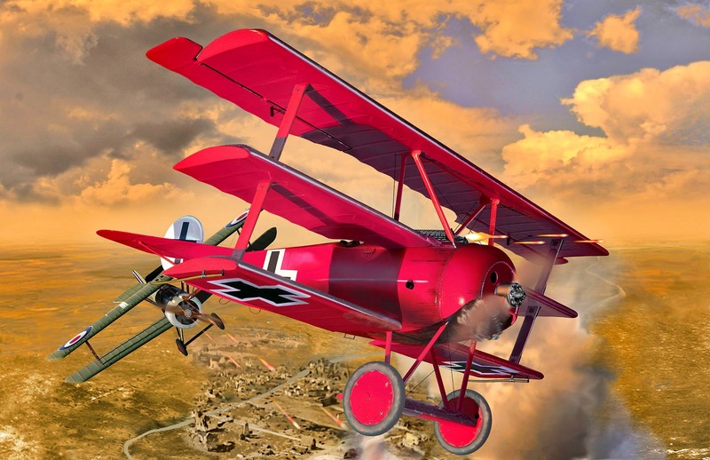 war, vehicle, aircraft, artwork, Fokker DR 1