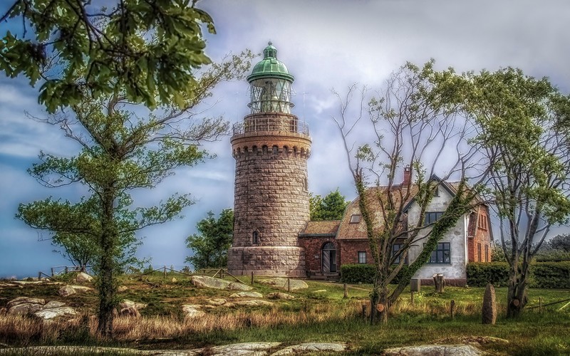 Denmark, lighthouse, building