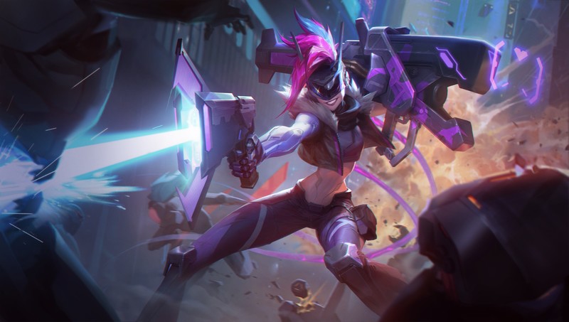 Jinx, Jinx (League of Legends), League of Legends, futuristic, robot, skin, Riot Games, PROJECT