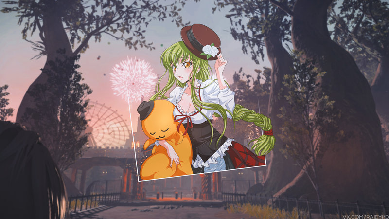 anime, anime girls, picture-in-picture, C.C. (Code Geass), Code Geass