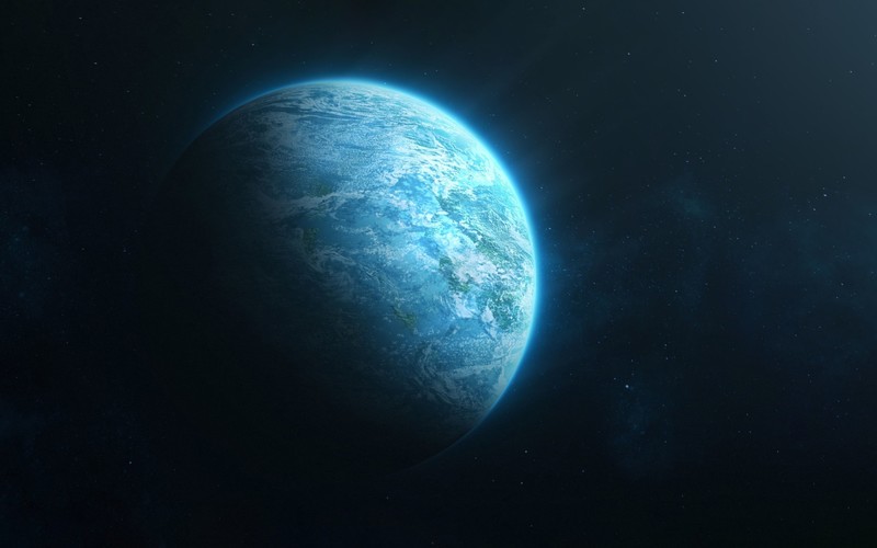 planet, space, blue, cyan