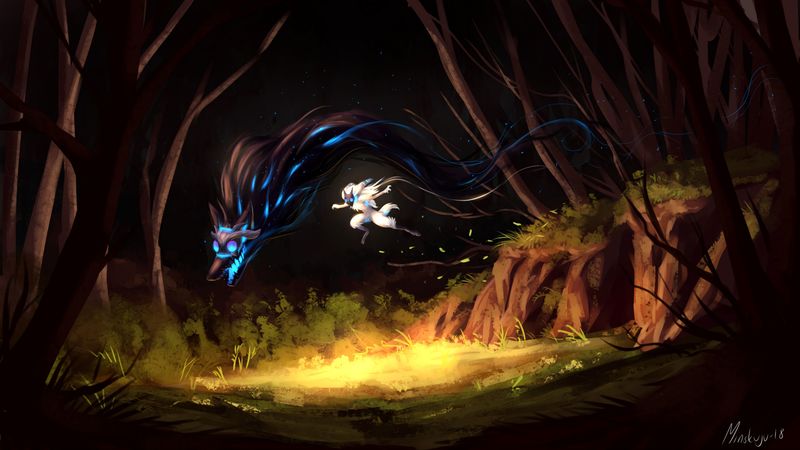 creatures, fantastic, art, forest, animals, 4k