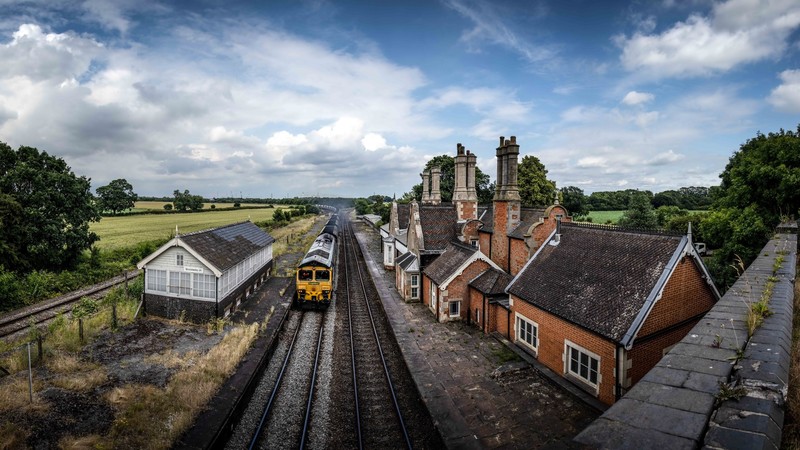 England, train, railway, sky, vehicle