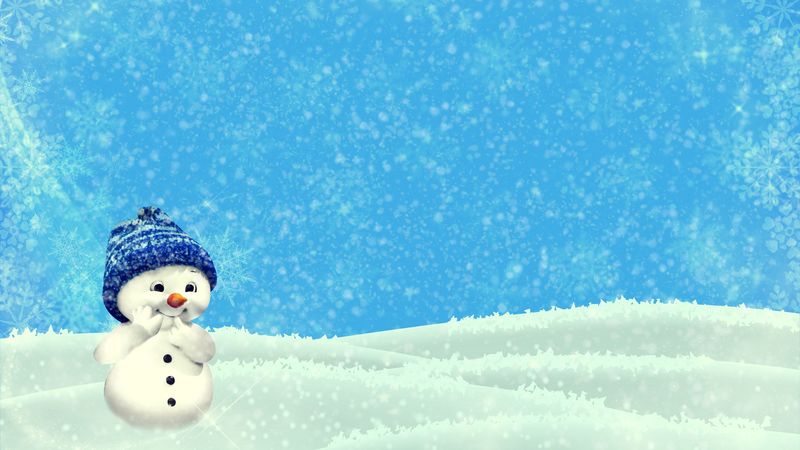 snowman, winter, christmas, new year, cute, illustration, 4k