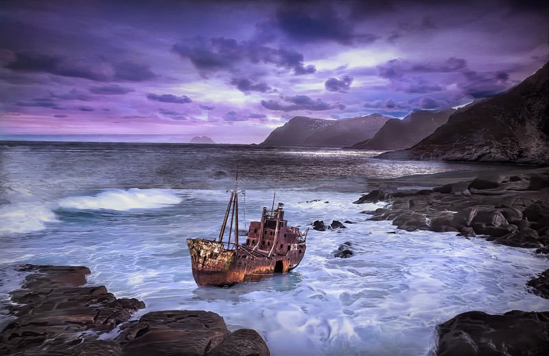 coast, sea, shipwreck, ship