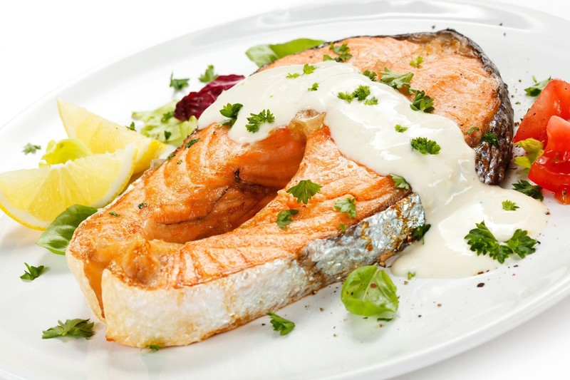 salmon, fish, food, lemons