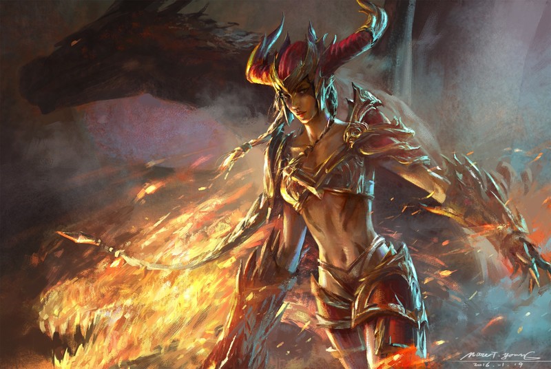 League of Legends, Shyvana, fire, Mazert Young
