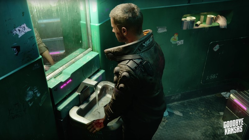 Cyberpunk 2077, cyberpunk, CD Projekt RED, video games, video game characters, mirror, men