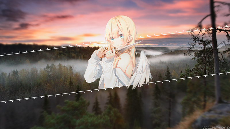 anime, anime girls, picture-in-picture