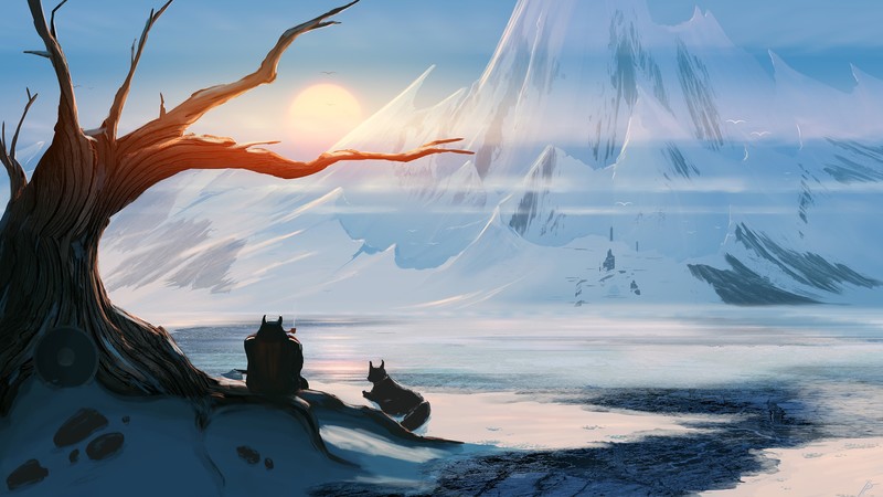 JoeyJazz, fantasy art, dwarf, mountains