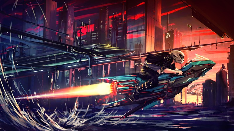 science fiction, digital art, concept art, artwork, futuristic, fantasy art, fan art, 3D, CGI, sunset, spaceship, cyberpunk, cyber, cityscape, city