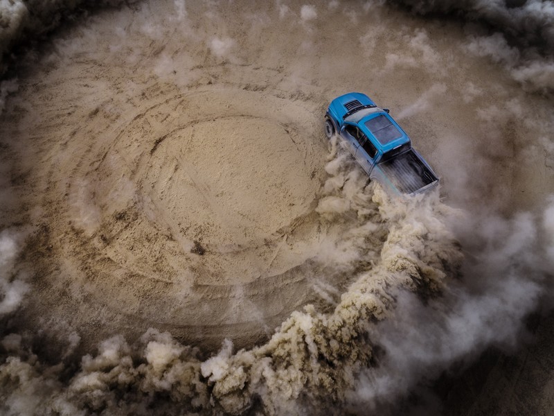 Ford F-150 Raptor, Ford, car, blue cars, dirt, vehicle, drift