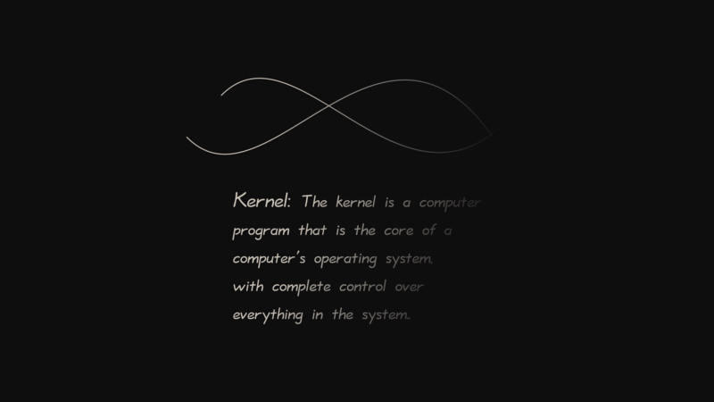 Linux, black, typography