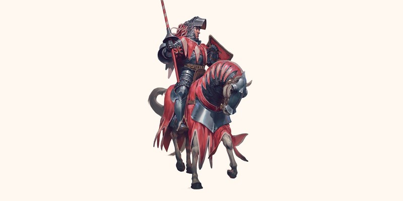 simple background, knight, fantasy art, horse, Armored