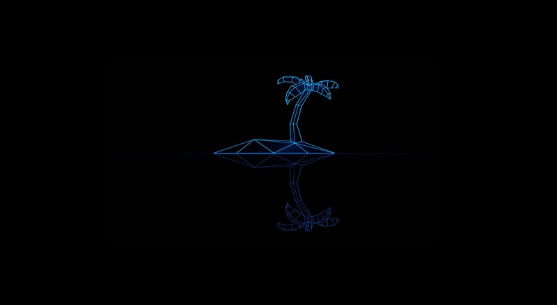 dark, simple background, artwork, digital art, synthwave, blue